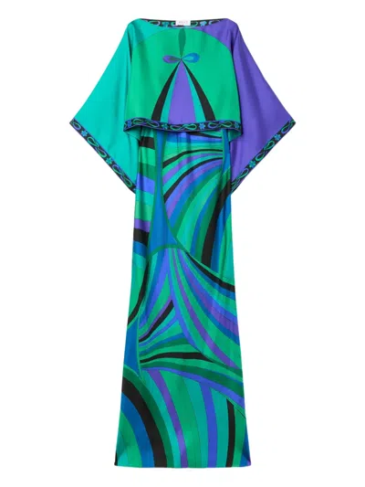 PUCCI IRIDE-PRINT CAPE DRESS