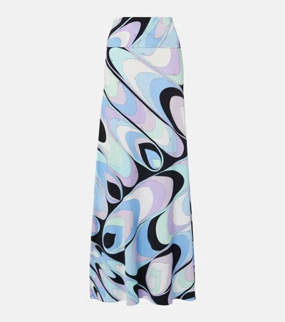 PUCCI JERSEY SATIN MAXI SKIRT
