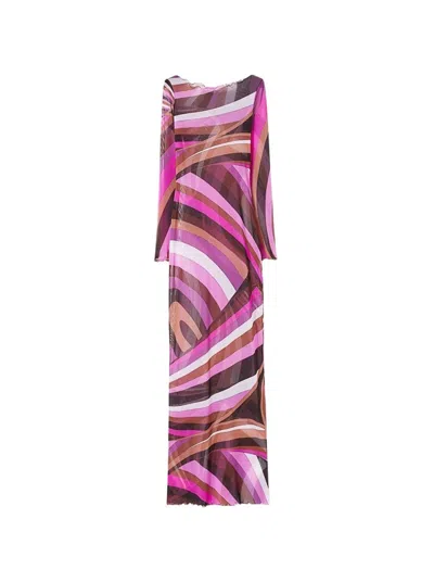PUCCI PUCCI LONG DRESS - TULLE FUCHSIA