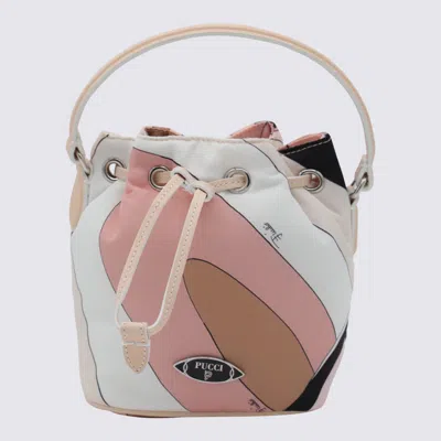 PUCCI PUCCI NUDE AND PINK LEATHER SATCHEL