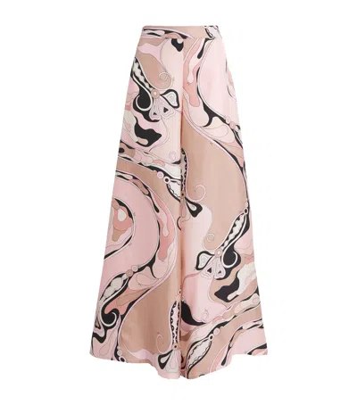 PUCCI SILK TWILL ORCHIDEE PRINT TROUSERS