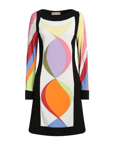 PUCCI PUCCI WOMAN MINI DRESS YELLOW SIZE 14 VISCOSE, SILK