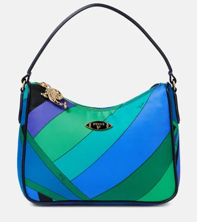 PUCCI YUMMY LEATHER-TRIMMED SHOULDER BAG