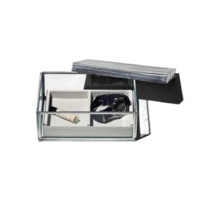 PUEBCO PUEBCO JEWELRY GLASS BOX W/RECYCLE STEEL LID