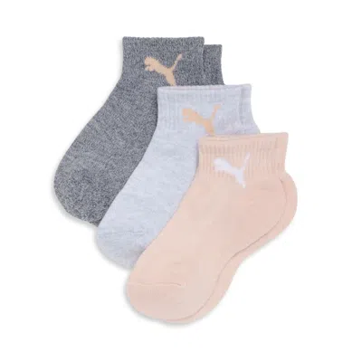 PUMA 3 PACK GIRLS 1/2 TERRY QTR CREW
