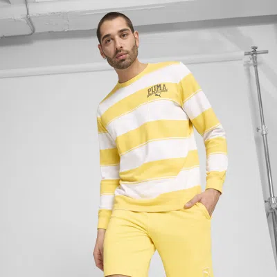PUMA CLASS MEN'S STRIPED CREW SWEATSHIRT