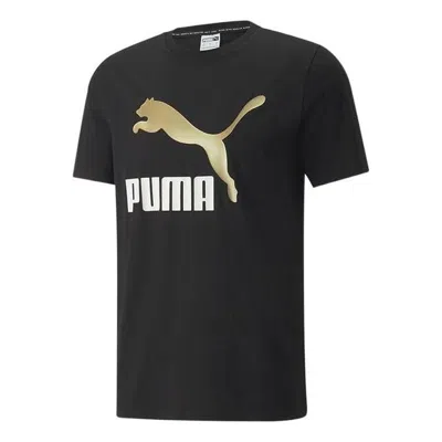 PUMA PUMA Classics Logo Metallic Tee 'Black'