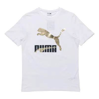 PUMA PUMA Classics Logo T-Shirt 'White Gold Black'