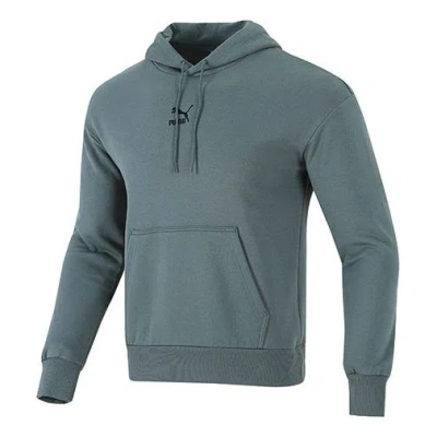 PUMA PUMA Classics Oversized Casual Sports Drawstring hooded Long Sleeves Green