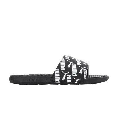 PUMA COOL CAT BOLD 2 SLIDE 'ALLOVER LOGO - BLACK WHITE'