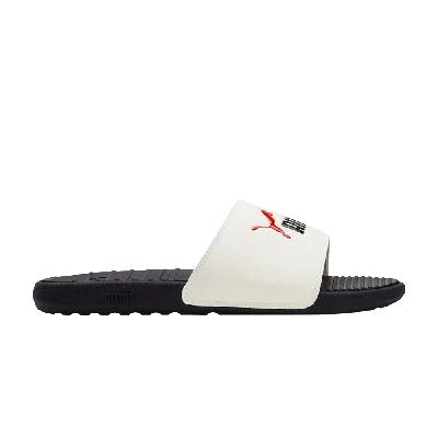 PUMA COOL CAT SLIDES 'WHITE HIGH RISK RED'