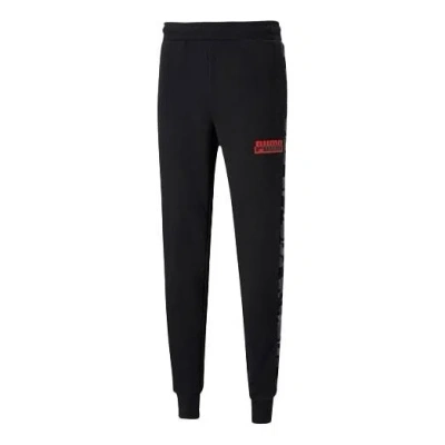 PUMA PUMA CORE CAMO ALL OVER PRINT PANTS 'BLACK RED'