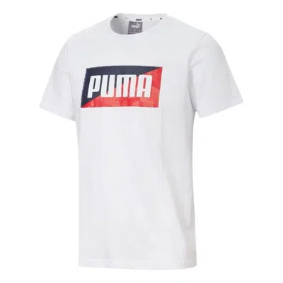 PUMA PUMA Flock Graphic T-shirt 'White Blue Red'