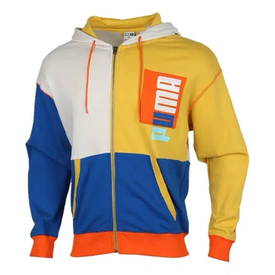 PUMA PUMA Full-Zip Hooded Jacket Gray Blue Yellow