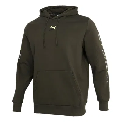PUMA PUMA Graphic Hoodie 'Olive Green White'