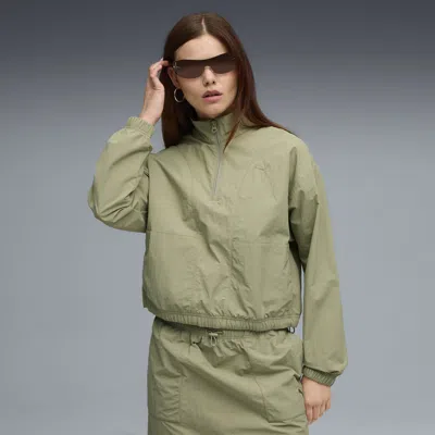 PUMA HER RELAXED HALF-ZIP CREW WOMEN