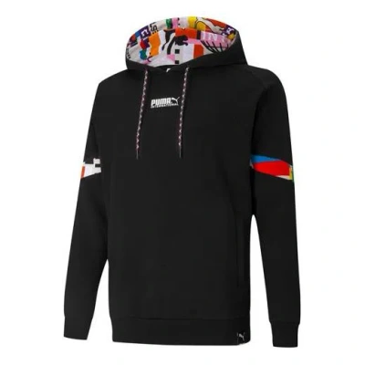 PUMA PUMA Intl Sports Stitching Printed Hooded Sweatshirt Black