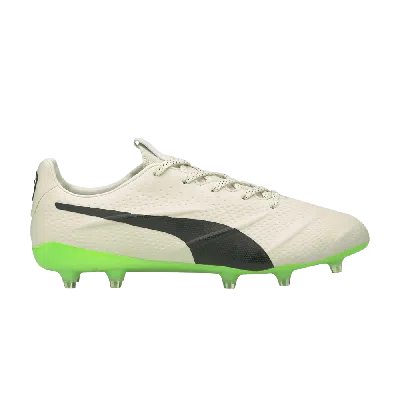 PUMA KING PLATINUM 21 VEGAN FG AG 'IVORY GLOW GREEN GLARE'