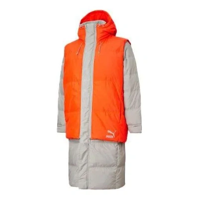 PUMA PUMA Layer Down Jacket 'Grey Orange'