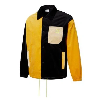 PUMA PUMA Logo Cord Coach Jacket 'Black'