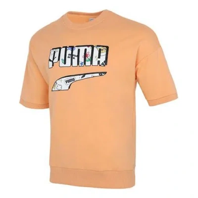 PUMA PUMA Logo Essentials T-Shirt 'Orange White'