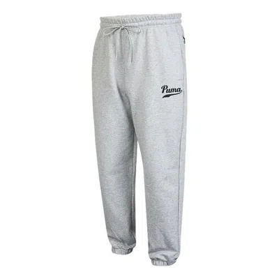 PUMA PUMA Logo Fleece Pants 'Grey'