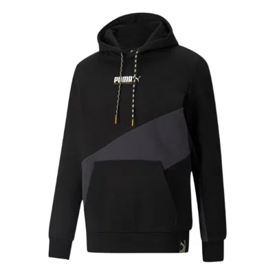 PUMA PUMA Logo Full Sleeve Printed Hoodie 'Black'