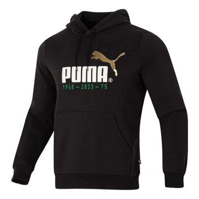 PUMA PUMA Logo Printed Casual Hoodie 'Black White'