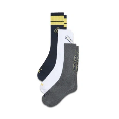 PUMA MEN'S HALF-TERRY CREW LENGTH SOCKS (3 PAIRS)