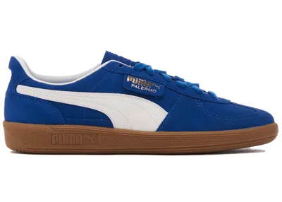 PUMA MEN'S PUMA PALERMO SNEAKERS IN COBALT BLUE GLAZE/PUMA WHITE/PUMA GOLD