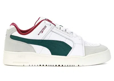 PUMA MEN'S PUMA SLIPSTREAM LO RETRO WHITE SNEAKERS IN PUMA WHITE/TEAM REGAL RED