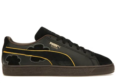 PUMA MEN'S PUMA SUEDE ONE PIECE BLACKBEARD TEECH SNEAKERS IN PUMA BLACK/DARK CHOCOLATE
