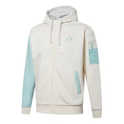 PUMA PUMA Retro Colorblock Knit hooded logo Jacket White
