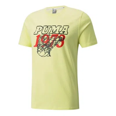 PUMA PUMA Scouted Short Sleeve Basketball T-Shirt 'Yellow Black Red'