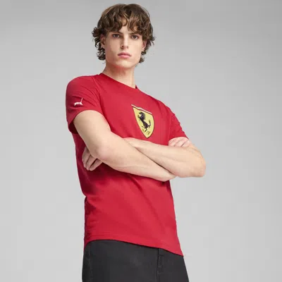 PUMA SCUDERIA FERRARI RACE COLORED BIG SHIELD MEN'S TEE, SIZE S