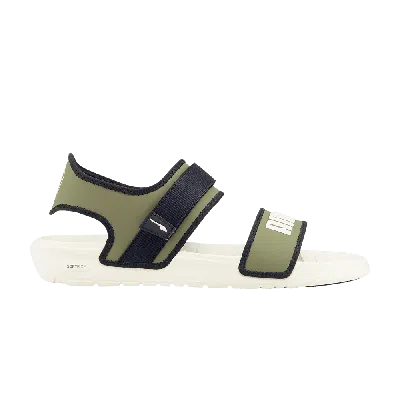 PUMA SOFTRIDE SLIDE 'WHITE DARK GREEN MOSS'
