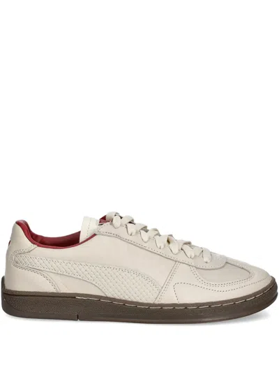 PUMA SUPER TEA LEATHER PANELLED SNEAKERS