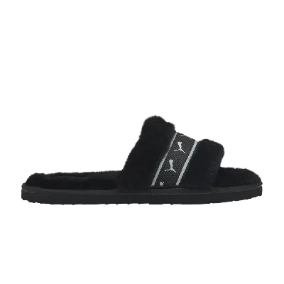 PUMA WMNS FLUFF REMIX SLIDE 'BLACK WHITE'