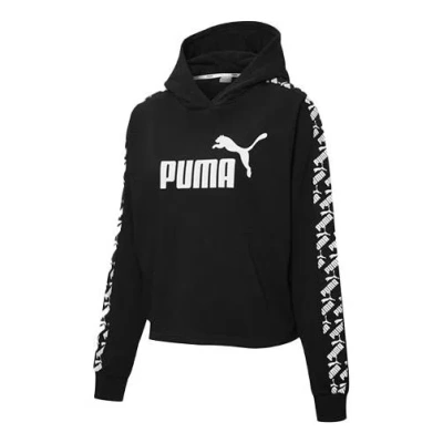 PUMA (WMNS) PUMA Amplified Cropped Hoodie 'Black'