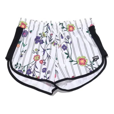 PUMA (WMNS) PUMA Casual Sports Lacing Flowers Knit Shorts White