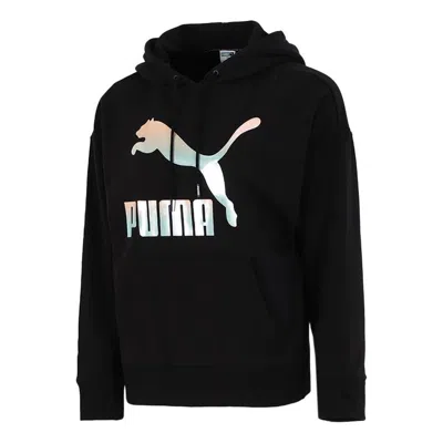 PUMA (WMNS) PUMA Classics Logo Hoodie 'Black White'