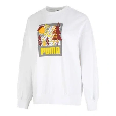 PUMA (WMNS) PUMA FF Bubble Sleeve Crew Neck Sweatshirt 'White'