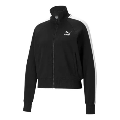 PUMA (WMNS) PUMA Iconic T7 Logo Printing Stand-up Collar Jacket Black
