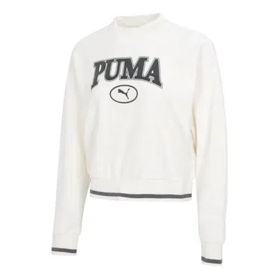 PUMA (WMNS) PUMA Logo Sweatshirt 'White Black'