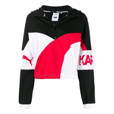 PUMA (WMNS) PUMA x Karl XTG Half-Zip Hoodie 'Black White Red'