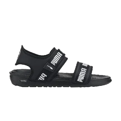 PUMA WMNS SOFTRIDE SLIDE 'WORDMARK - BLACK WHITE'