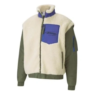 PUMA PUMA x Attempt Sherpa Fleece Jacket 'Beige Green Blue'