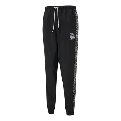 PUMA PUMA x Mr Doodle Crossover Sports Graffiti Drawstring Woven Long Pants Black