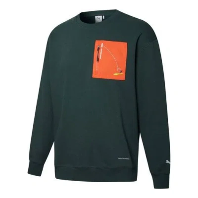 PUMA PUMA x Roaringwild Pocket Crew Neck Sweatshirt 'Olive Green Orange'