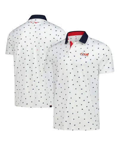 PUMA X VOLITION MEN'S WHITE TOUR SHIP DANCING STAR MATTR POLO SHIRT